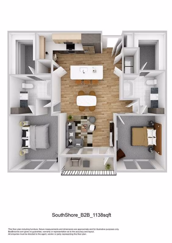 2 Beds • 2 Bath 2213 floor plan